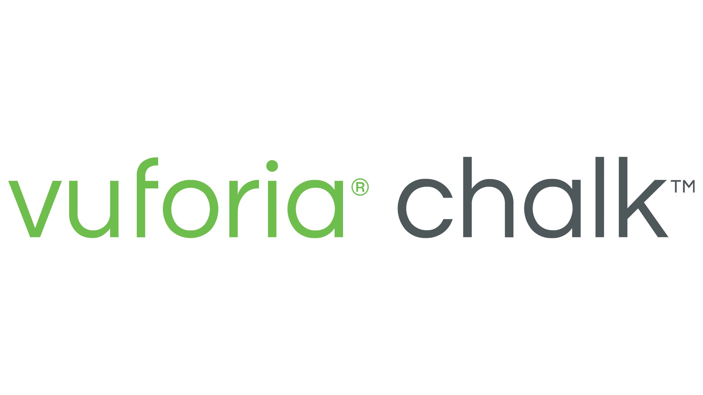 绿色与灰色的 PTC Vuforia Chalk 徽标